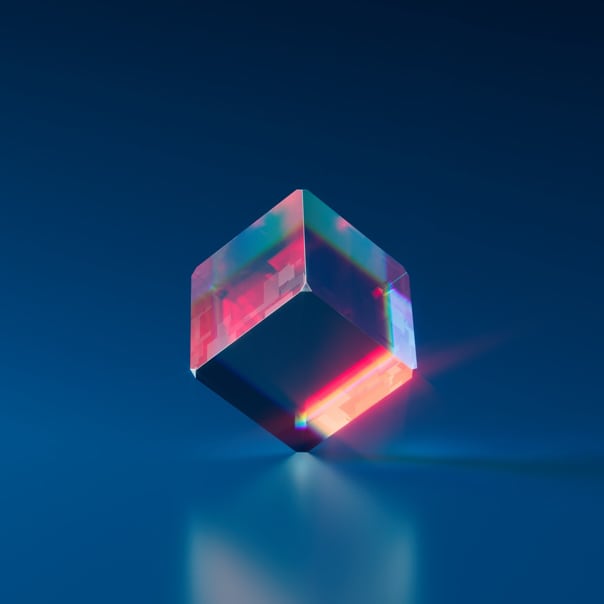 Picture of crystal cube.